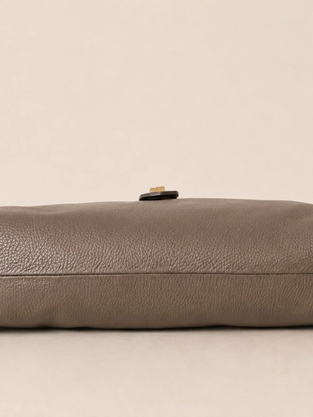 Taupe Genuine Leather Shoulder Bag, Italian Leather Handbag, Medium Hobo Bag